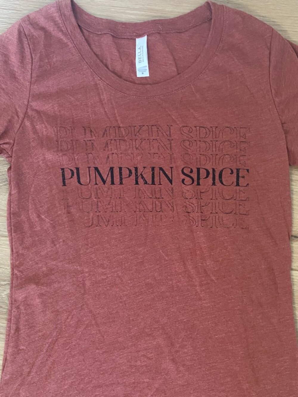 Bella + Canvas Rust Pumpkin Spice Graphic Tee - Size S